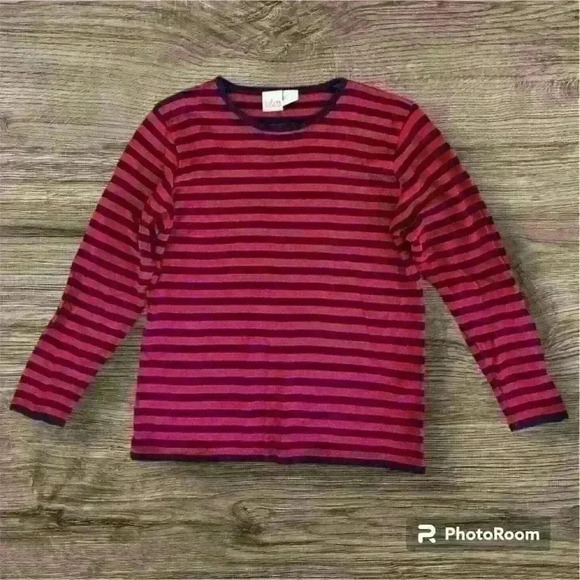 Vintage Lightweight Red and Blue Striped Sweater Size Small - Picture 1 of 6
